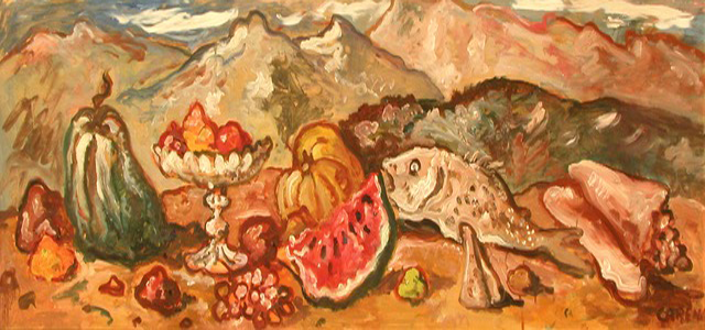 Trionfo con frutti di terra e di mare